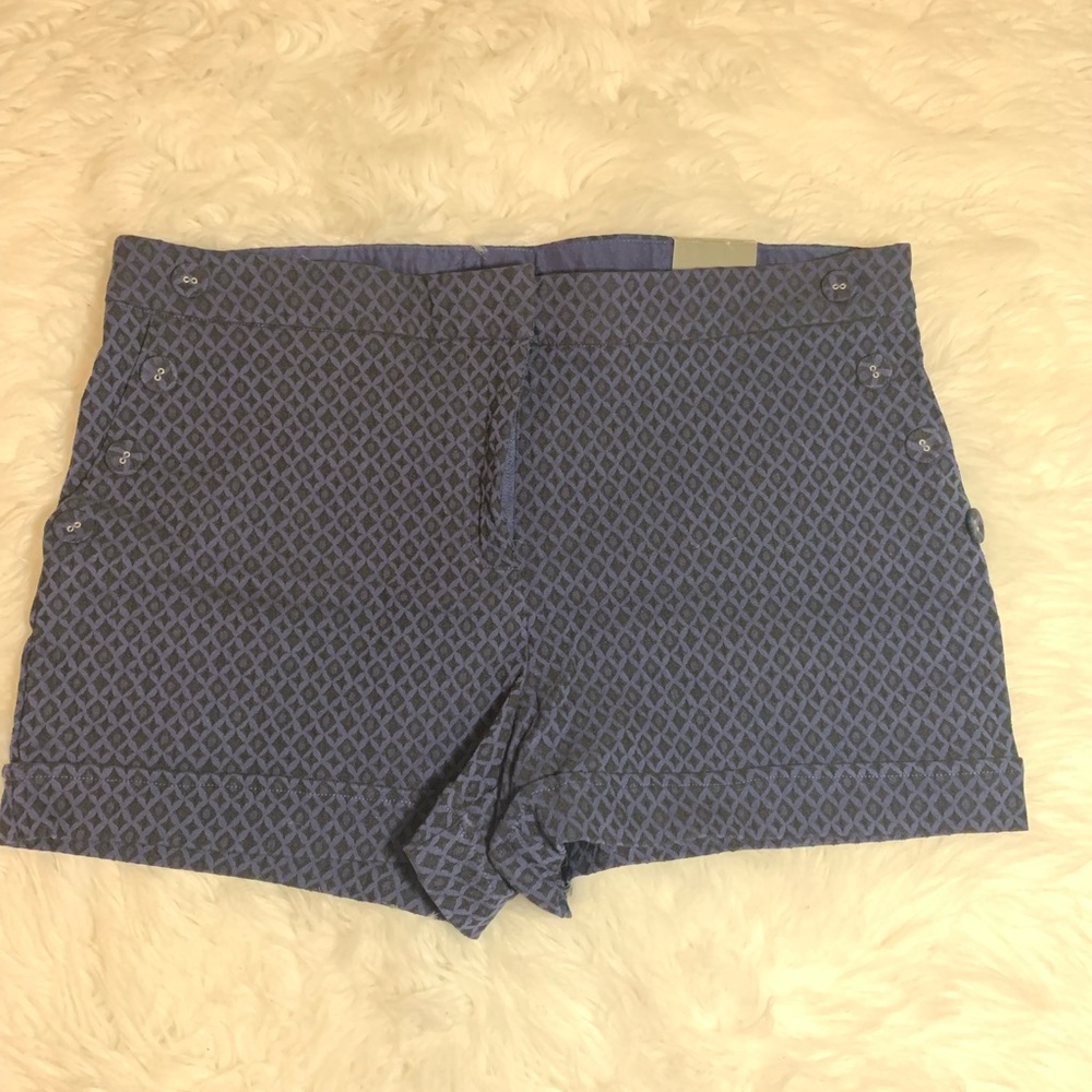 Maurices Black Blue Textured Smart Cuffed Shorts